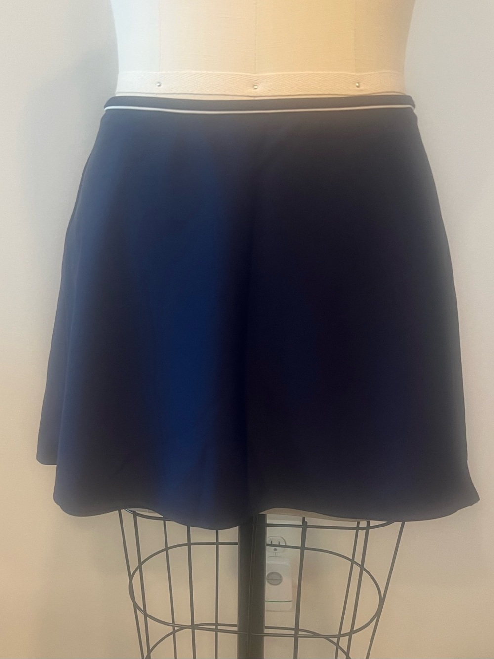 La Blanca Navy Circle Skirt with Striped Waistband